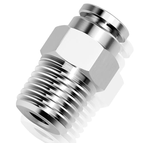 TAILONZ PNEUMATIC 304 stal nierdzewna męska prosta rura 10 mm OD x 1/4 BSP złączki wtykowe PC10-02 (5 szt.)
