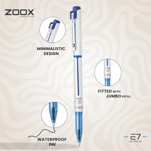 Flair Zoox E7 0.7mm Roller Gel Pen Azul Pack 2 miniatura 3