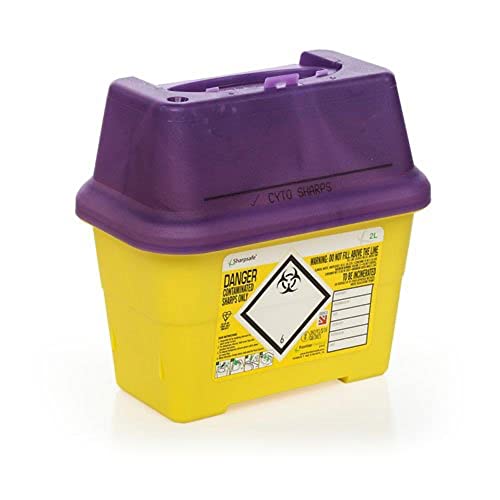 Frontier 41405420 Purple Lid Sharps Needle Waste Bin, 2 L