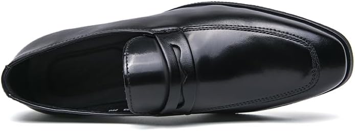 Men's Dress Comfort Slip-on Loafers Shoes Classic Modern Formal Business Casual Shoes (9,Black) - Image 3