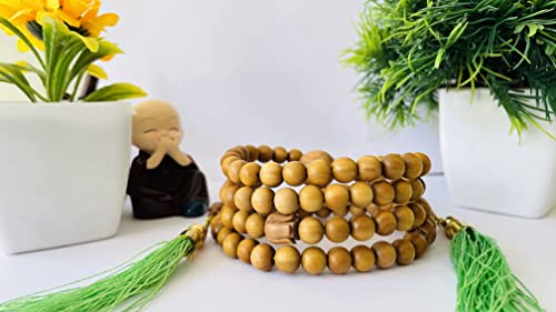 Image of RDK Sandalwood (Chandan) Islamic Tasbih Prayer Mala Beautiful Engraved Allah Mohammad TASBEEH /Muslim Prayer Beads /TASBIH /SIBHAA Islamic Salat Prayer Tasbeeh 100 Beads (6 MM)