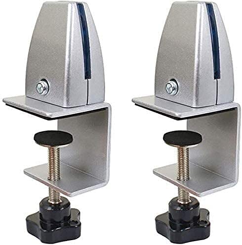 ZCX Lot de 2 clips de séparation d'écran pour bureau, bibliothèque, cloisons en verre ou en acrylique (couleur : argent)