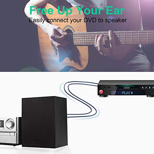 Nc Xqin Rca Cables 3 Ft, Rca Cable Rca Audio Cable [Hi-Fi Sound,Dual Shielded] 2Rca Male To 2Rca Male Stereo Audio Cable For Home Theater, Hdtv, Amplifiers, Hi-Fi Systems, Car Audio #TOP5