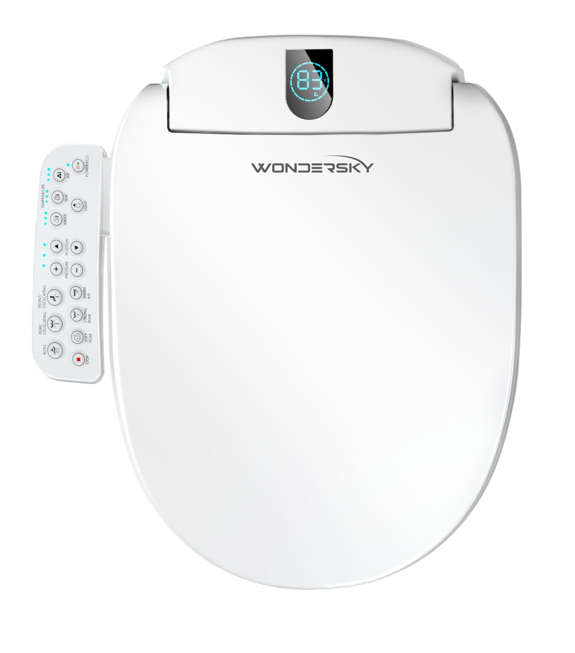 Round Bidet Toilet Seat Smart Heated Toilet Seat with Warm Water and Dryer Soft Close Bidet Seat with