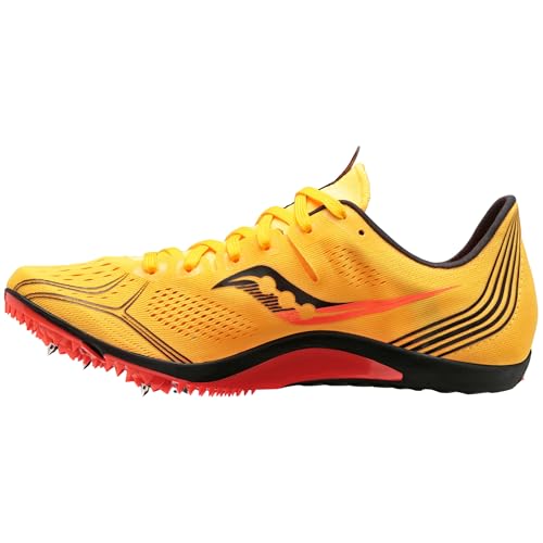 Saucony Men's Endorphin 3 Track and Field Shoe, VIZIGLD/VIZIRED, 10.5