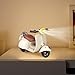 Doll Scooter for 17cm Doll,Scooter Toy with Lights and Music Rotate 360°,5 Colors Cute Motorcycles for Dolls,Desktop Ornaments for Doll Collectors,Interactive Rotating Toy Desktop Decoration (Beige)