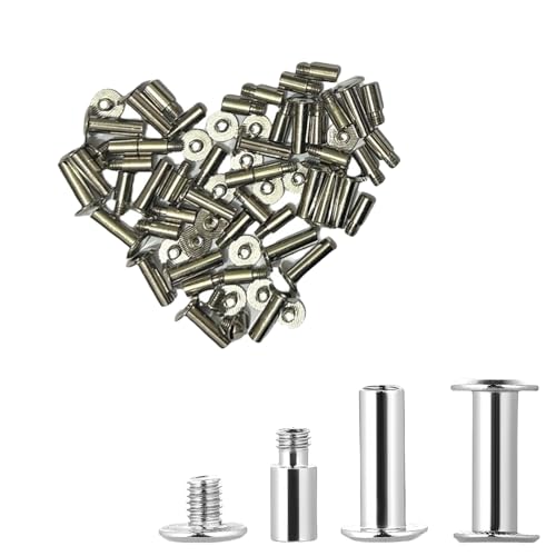 WYBDANS 50 Pack Chicago Screws and Album Extension Posts Premium Binding Kit for Expanding Scrapbooks, Photo Albums and Memory Books.Compatible with Pioneer Photo Albums