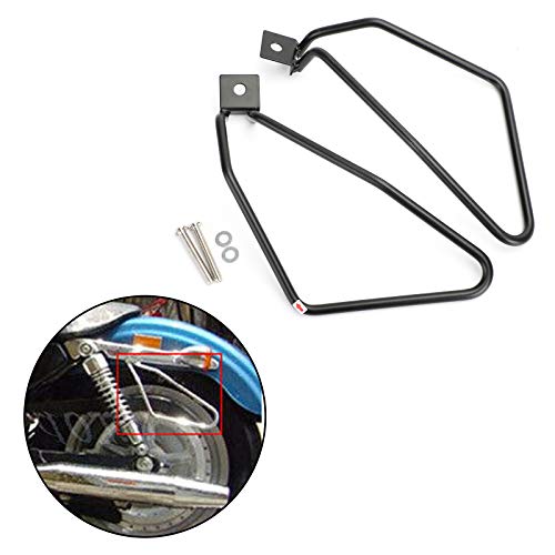 Black Saddlebag Support Mounting Bracket for Sportster 883 Fat bob FXDF Dyna BK miniatura 2