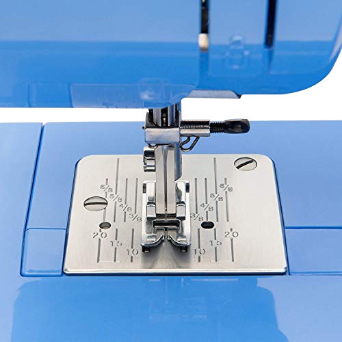Janome Blue Couture Easy-To-Use Sewing Machine With Interior Metal Frame, Bobbin Diagram, Tutorial Videos, Made With Beginners In Mind! #TOP5