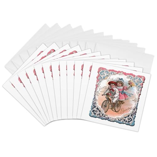 BLNBe[WValentines Day Designs ? Cute Boy and Girl on a^f]with Ornate Victoriant[ ? Greeting cards-12O[eBOJ[htiGC _ 
