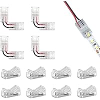 Rebanky Conector Tira LED 2 Pines Conectores de Tiras LED Conectores de Tira de Luz LED Conector LED sin Soldadura 8 mm para Cob LED Strip 2 Pin