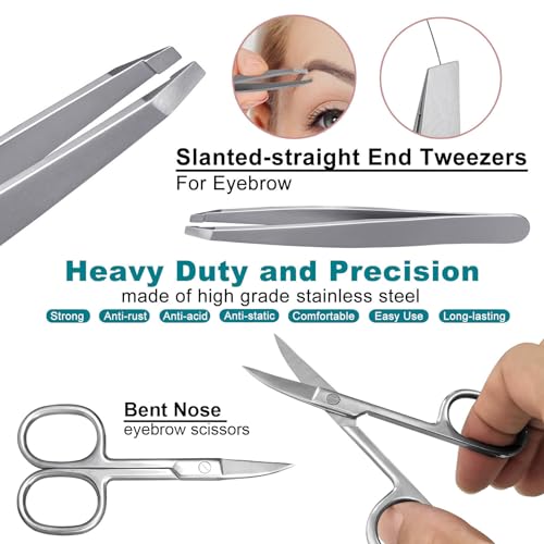 SGNEKOO 8-Piece Nail Clipper Set for Family, Professional Stainless Steel Manicure Kit with Ingrown Toenail Tool, Nail File, Tweezers, Ear Pick, Scissors – Home & Salon Use (Silver) — view 5