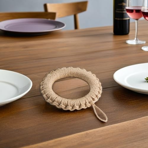 Dessous de plat en jute pour table à manger - Set de table campagne rustique et convivial - 7