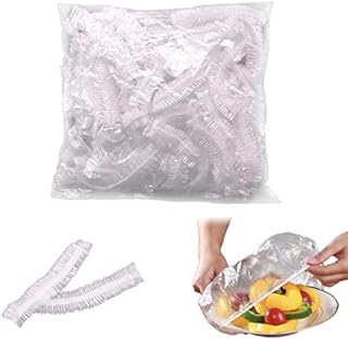 DBOO 100 Pack Shrinkable Fresh Keeping Bags - Elastic Food Storage Covers Lids, Universal Elastic Stretch Bowl Lids Kitchen Supplies for Fruit/Vegetable/Meat/Food Preservation