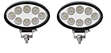  2x 24W LED 12/24V Arbeitsscheinwerfer IP67 8LEDs x 3W Offroad Oval Scheinwerfer 6000K Fluchtlicht Strahler Traktor Bager Wohnwagen Nahfeldausleuchtung ATV UTV SUV LKW Grabenbager Gabelstapler