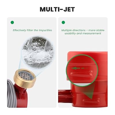 Watflow DN15 Water Meter 1/2 NPT, AWWA C712 Certification Gallon Water Flow Meter with Pulse Output, Cold and Hot Water Meter for Garden/Home/Apartment, Horizontal Install.