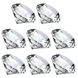 PATIKIL 8 Pcs Diamond Crystal Paperweight, 40mm / 1.57 Inch Crystal Paperweight Paper Weight for Home Office Desktop Table Decor Wedding Party Jewelry Ornaments, Clear