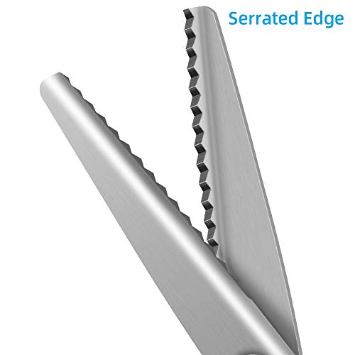 Pinking Shears For Fabric, Zig Zag Scissors, Ergonomic Grips, Ultra-Sharp, Professional Peaking Shears For Sewing, Craft, Dressmaking, 9 Inch, Black #TOP3