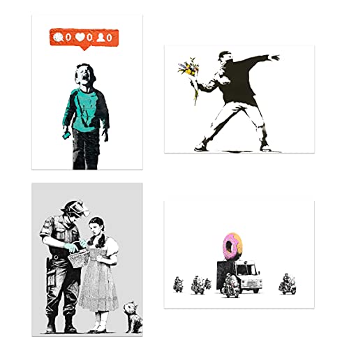 Root Shop Banksy's Artworks Wall Art Prints a 12 Piece Set of Unframed MDF- High-Resolution Photo Prints, easy to hang, with no need nails or tools, without surface damage steampunk buy now online Root Shop Banksy's Artworks Wall Art Prints a 12 Piece Set of Unframed MDF- High-Resolution Photo Prints, easy to hang, with no need nails or tools, without surface damage steampunk buy now online