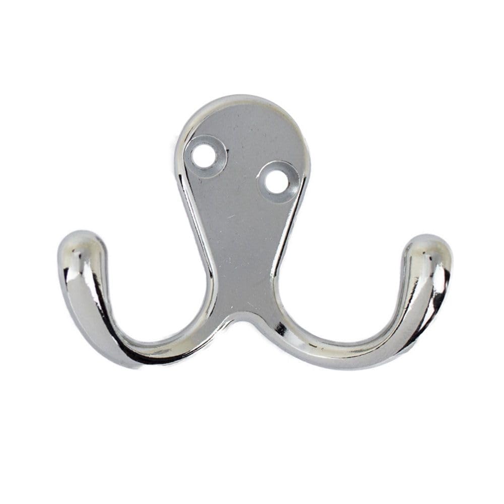 Fort Fasteners Double Hook Chrome Plated Robe Hooks Twin Chrome Plated Pack Of 1