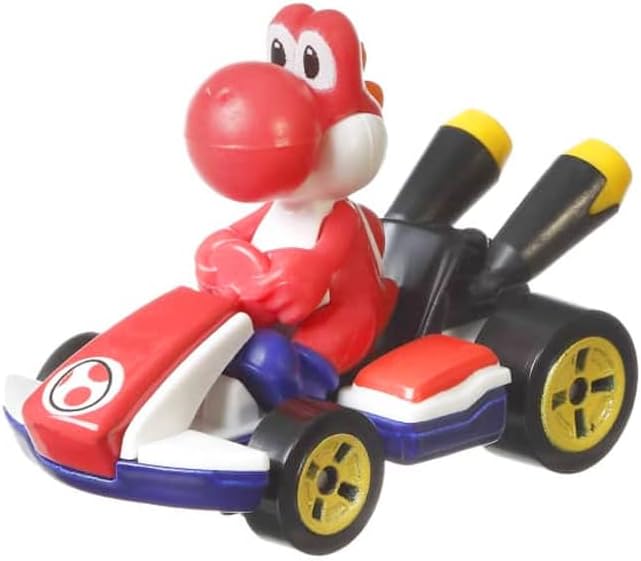 DieCast Hotwheels Mario Kart Red Yoshi Standard Kart - Toty Winner 2021