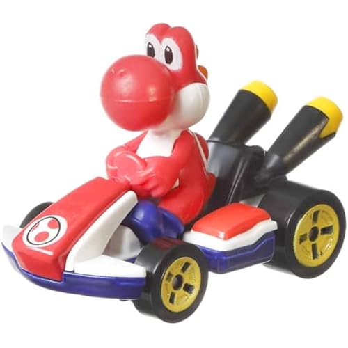 DieCast Hotwheels Mario Kart Red Yoshi Standard Kart - Toty Winner 2021
