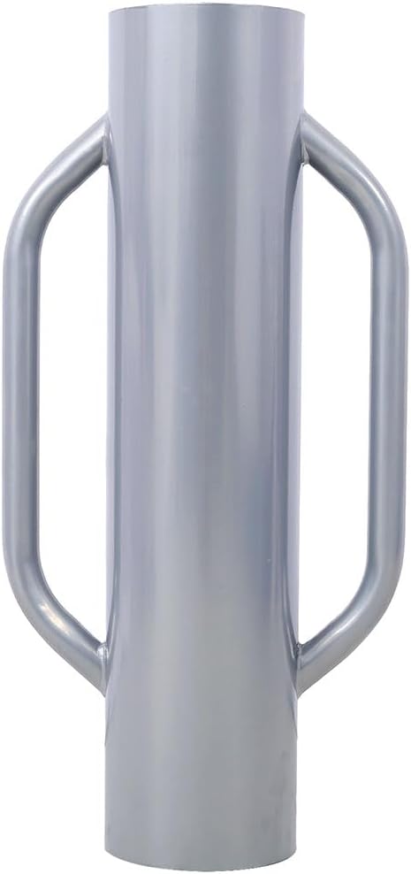 Heavy Duty Fence Post Driver, 37LB Steel T-Post Pounder with Dual Handles, Manual Post Rammer for T-Posts, U-Channel Posts, Sign Posts & Stakes,Silver