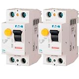 Calibre différentiel : 30 mA EATON 264280 PFGM-40/2/003 - INTERRUPTEUR DIFFERENTIEL - Blanc - MANETTE NOIRE - 2 POLES / 40 A / 30 MA - TYPE AC - Raccordement à vis - 2 interrupteurs