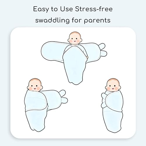 Image of Cotton Swaddles for Newborn, Baby Newborn Swaddle 0-3 Month | 2-Pack Soft Adjustable Newborn Swaddle Sleep Sack, Baby Girls & Boys,Wrap Nursery Infant Swaddling Blankets Green & Blue