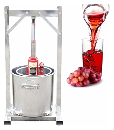 JIURUOZ Torchietto, ​Torchio per Frutta​ Pressa per Bacche Pressa for Vino di Frutta, pressa Manuale, estrattore di pressa Manuale, for Succo, Vino, azionato manualmente(12L)