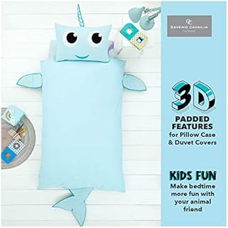 Gaveno Cavailia 3D Panel Kids Duvet Set Cat Single, Padded Feature Animal Shaped Bedding, 2 Piece Printed Reversible Bedlinen, Easy Care DuvetCover Bedset, 1 Quilt Cover and 1 Pillow Case, 253228
