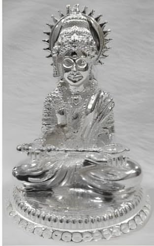 Statue Annapurna en argent 925 | Idole hindoue d'exception faite main - 2