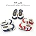 XWANZI Slippers for Baby Girls Elastic Band First Walkers Low Cut White Stripes Red Fashion Causal Infant Slippers 0-6 Months