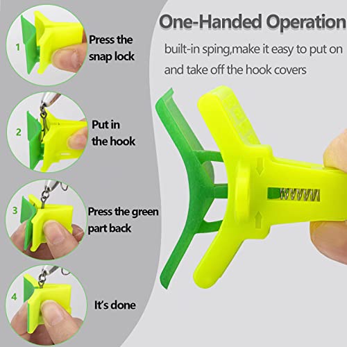 THKFISH Drillinge Angelhaken Hauben Drillingshaken Abdeckung Hakenhauben für Angelköder S-50 Stück/M-40 Stück – Bild 5