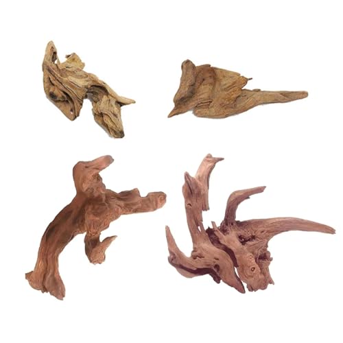 YcsRnn 4 Pcs Driftwood for Aquarium Natural Fish Tank Wood Aquascaping Decorations Driftwood Pieces for Reptile Habitats Spider Wood Aquarium Decor Bog Wood Fish Tank Accessories