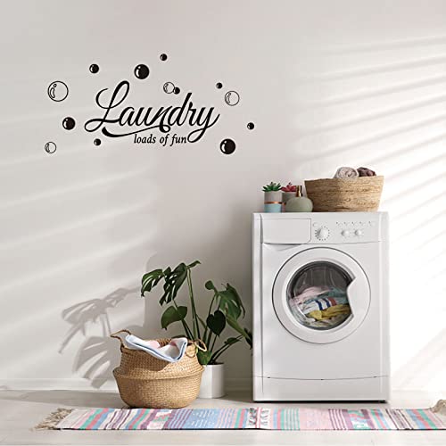 SUPERDANT 1 Sheet Laundry Quotes Wall Stickers Vinyl Wall Decor Stickers DIY Saying Wall Art Decal Sticker Home Decoration for Living Room, Bedroom, Bathroom, Black(29x48cm)