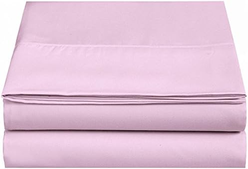 4U LIFE Flat Sheets-Ultra Soft & Comfortable Microfiber Twin Pink B01CXM1VK0