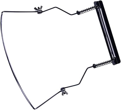 Adjustable Harmonica Neck Rack Holder Stand with Metal Frame and Comfortable Rubberized Neck for 10 Hole Harmonicas (Black)
