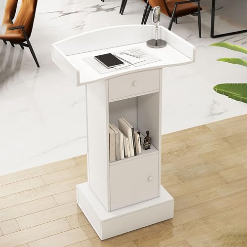 Atril profesional blanco de diseño elegante para recepción 2