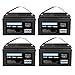 WOXABHSL 12V 100Ah LiFePO4 deep Cycle Battery, 4 Packs, 4000 Cycle Lithium Iron Phosphate Rechargeable Battery for Home Energy Storage, Golf cart, Non-Grid Applications, Built-in 100A BMS