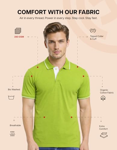 Image of Scott International Cotton Polo T Shirt | Collar Tshirts | Half Sleeves Plain T Shirt | T-Shirt |Tshirt for Men Stylish | Men's Tshirt