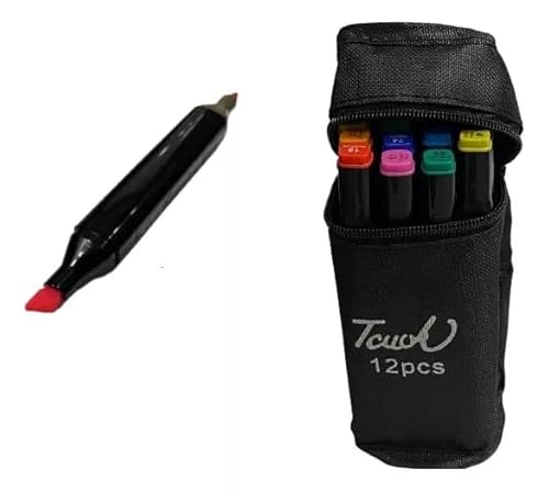 Kit 12 Canetinhas Touch Coloridas Ponta Dupla