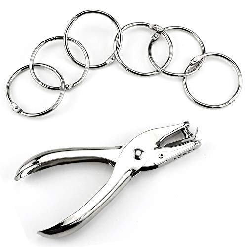 Title: 30 Pcs Book Rings 1.5 inch Nickel Plated Steel Binder Circles with Hole Puncher