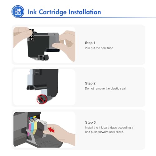 Image of LC501 MFC-J1360DW Ink Cartridges for Brother Printer LC501XL LC 501 Series Inks for Brother Work Smart 1360 MFC-J1260W MFC-J1260DW MFC-J1410DW MFCJ1360DW MFC J1360DW (4Pack Black Cyan Magenta Yellow)