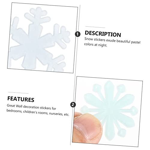 VOSAREA 200pcs Stickers Fluorescentes Copos de Nieve Navidad miniatura 6
