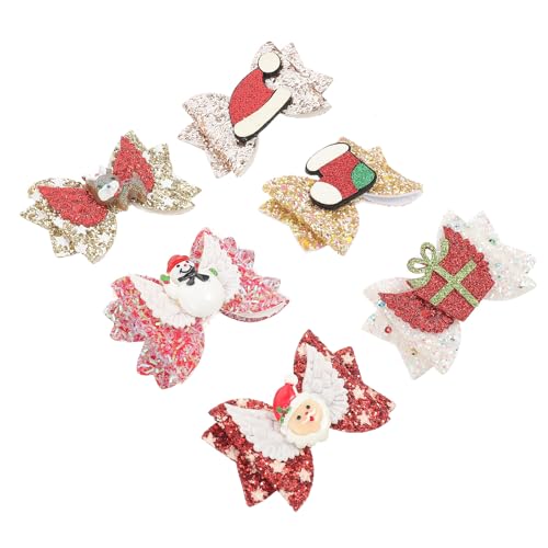 Pince à cheveux de Noël Housoutil lot de 6 barrettes anti-glisse pailletées pour cheveux fins