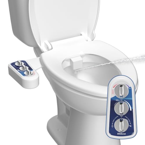 Hibbent Hibbent Bidet Attachment, Hot & Cold Water Spray Bidet Toilet Seat, Blue Hot and Cold Water Blue