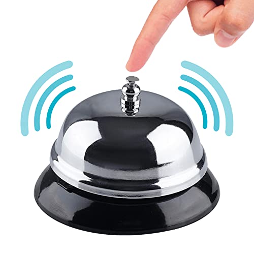Sonnette d'hôtel pour réception ou boutique, sonnette de cuisine avec son de cloche, bouton poussoir en acier inoxydable chromé argenté