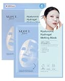DERMAL Hyaluronic Hydrogel Melting Jelly Gel Mask 4ea - Korean Overnight Face Mask with Ceramide - Deep Moisturizing, Pore Minimizing for Glow Skin - Korean Skincare