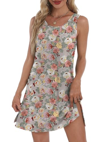 Image of BKRIVE Coverup Summer Dresses for Women 2026 Eyelet Casual Loose Sleeveless Sundresses Tank Dresses with Pockets